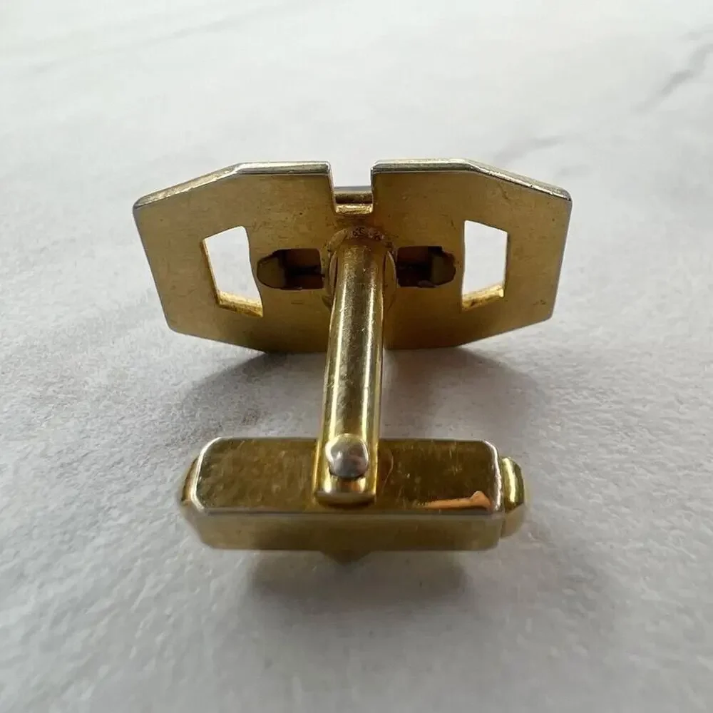 Anson Vintage Gold Tone and Red Single Cufflink